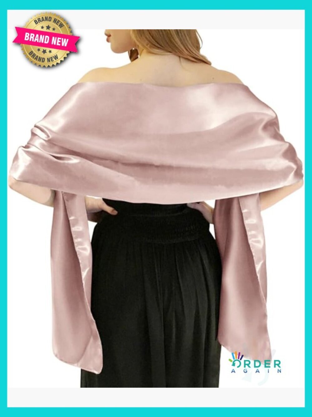 Extra Long Satin Shawl Wrap for Evening Dress Wedding Party Formal Event